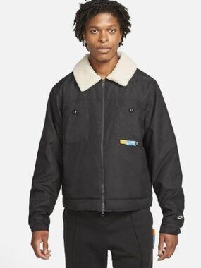 Nike Basketball LEBRON Men's Protect Jacket (Black/Pearl White) Size Small